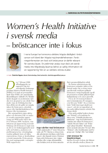 Women`s Health Initiative i svensk media