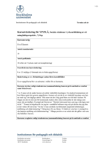 Kursutvärdering för YP15LÄ, Sociala relationer i yrkesutbildning ur