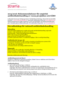 2015/2016: Rekommendationer för empirisk antibiotikabehandling