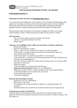 fasta inför operation