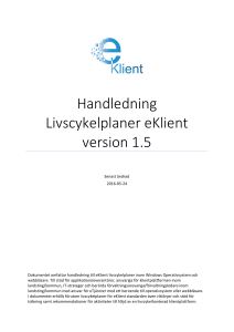 Handledning Livscykelplaner eKlient version 1.5