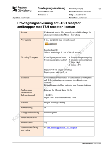 Provtagningsanvisning anti-TSH receptor, antikroppar mot TSH