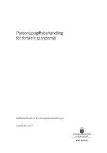 Personuppgiftsbehandling för forskningsändamål, SOU 2017:50