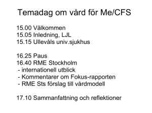 Temadag om vård för Me/CFS - Riksföreningen för ME