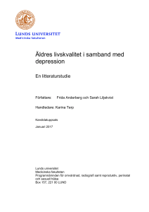 Äldres livskvalitet i samband med depression