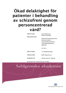 Ökad delaktighet för patienter i behandling av schizofreni