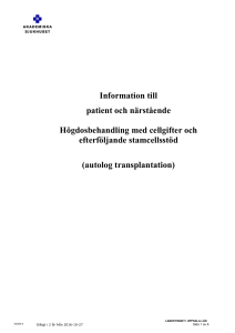 Autolog HSCT (patientinformation)