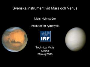 Svenska instrument vid Mars och Venus