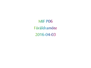 MIF P06 Föräldramöte 2016-04-03