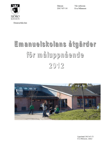 Emanuelskolans prioriterade mål för 2012