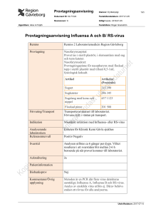 Provtagningsanvisning Influensa A och B/ RS