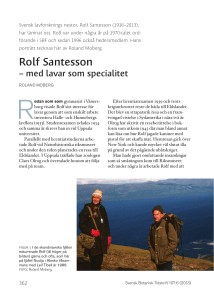Rolf Santesson - Svenska Botaniska Föreningen
