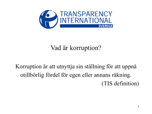 No Slide Title - Transparency International Sverige