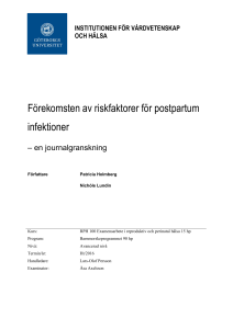 Förekomsten av riskfaktorer för postpartum infektioner