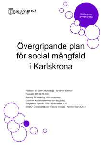 Övergripande plan för social mångfald i Karlskrona