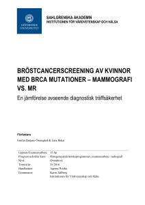bröstcancerscreening av kvinnor med brca mutationer