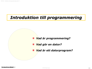 Introduktion till programmering