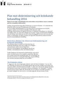 Plan för kränkande och diskriminerade behandling