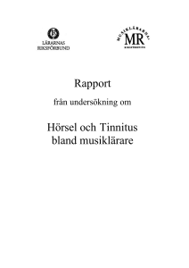 Rapport Hörsel och Tinnitus bland musiklärare