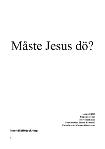 Måste Jesus dö - Uppsats om Waldenström