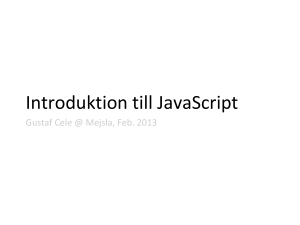 Introduktion till JavaScript