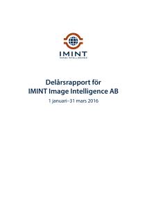 Q1 2016 - IMINT Image Intelligence AB