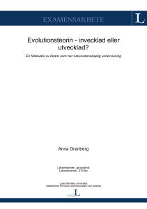 Evolutionsteorin-invecklad eller utvecklad?: En fallstudie av lärare