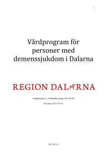 Vårdprogram för personer med demenssjukdom i Dalarna