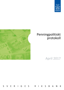 Penningpolitiskt protokoll per den 26 april 2017