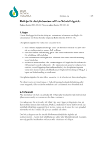 Reviderade Riktlinjer för disciplinärenden vid ESH 2013