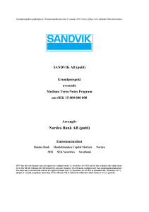 Grundprospekt för Sandvik AB:s svenska MTN