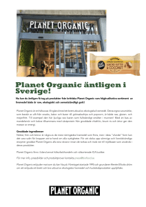 Planet Organic äntligen i Sverige!