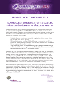 trender - world watch list 2013 islamiska extremister är