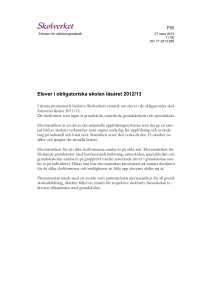 PM Elever i obligatoriska skolan läsåret 2012/13