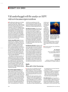Väl underbyggd roll för analys av HPV vid