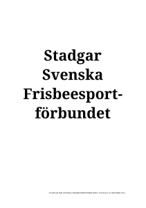 Stadgar Svenska Frisbeesport