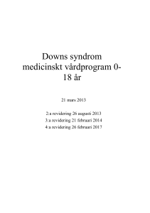 Downs syndrom medicinskt vårdprogram 0- 18 år