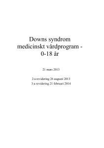 Downs syndrom medicinskt vårdprogram 0-18 år
