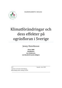 Klimatförändringar och dess effekter på ogräsfloran i Sverige