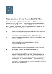 Regler och etiska riktlinjer för anställda i PO Skåne