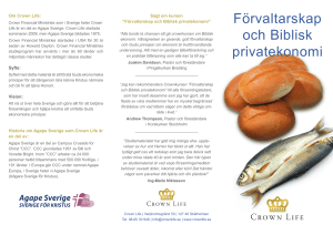 Förvaltarskap och Biblisk privatekonomi - Crownlife.se
