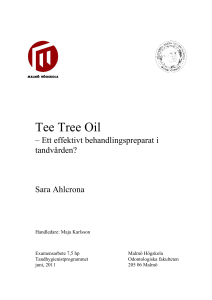 Tee Tree Oil - Malmö högskola