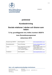 Kursbeskrivning Sociala relationer UB207A VT16 - Barn