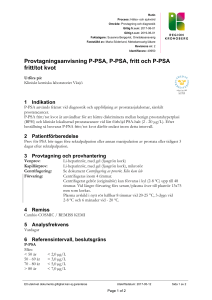 Provtagningsanvisning P-PSA, P-PSA, fritt och P