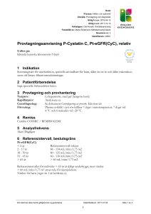 Provtagningsanvisning P-Cystatin C, Pt