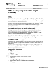 ESBL handläggning i slutenvård i Region Gävleborg
