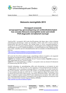 Neisseria meningitidis 2015 Årsrapport