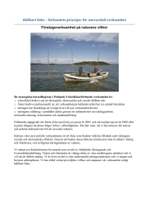 Hållbart fiske – förbundets principer för ansvarsfull verksamhet