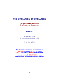 The Evolution of Evolution - Introduction to the Mathematics of