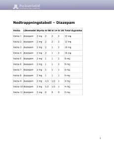 Nedtrappningstabell – Diazepam